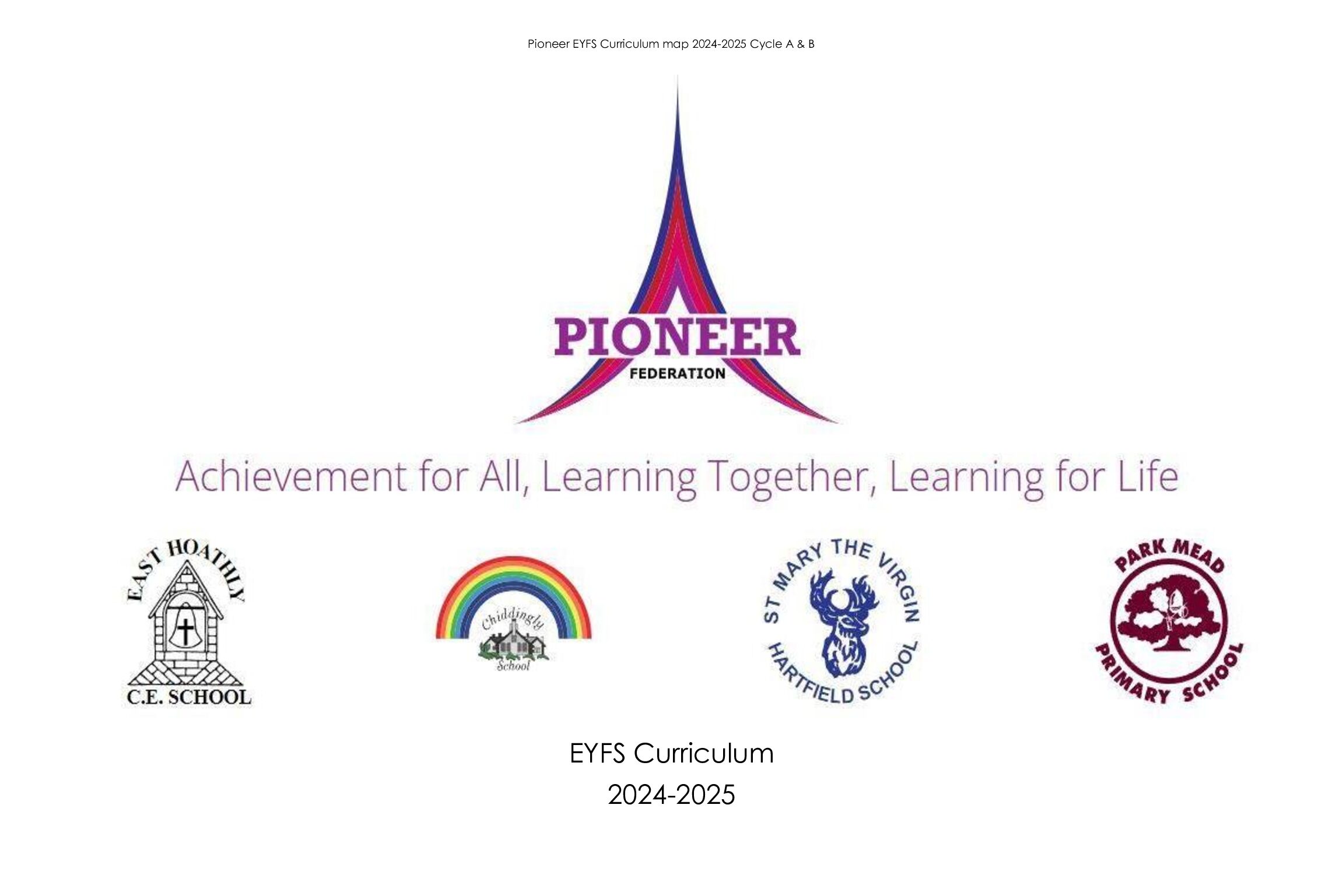 EYFS (Nursery and Reception) Curriculum Map 2024-25