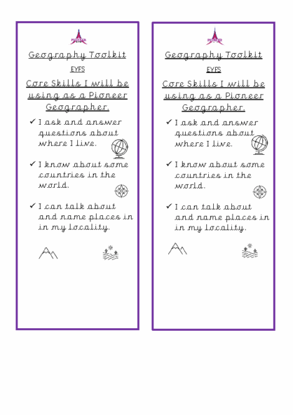 Geography Toolkit – EYFS