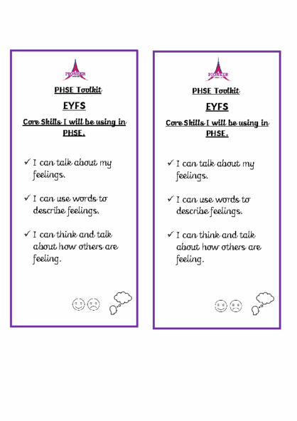 PHSE Toolkit – EYFS