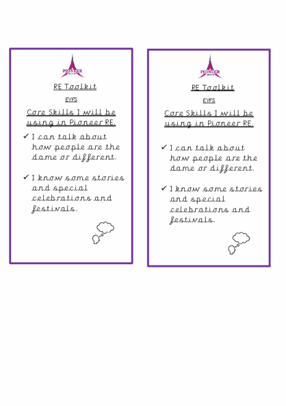 RE Toolkit – EYFS