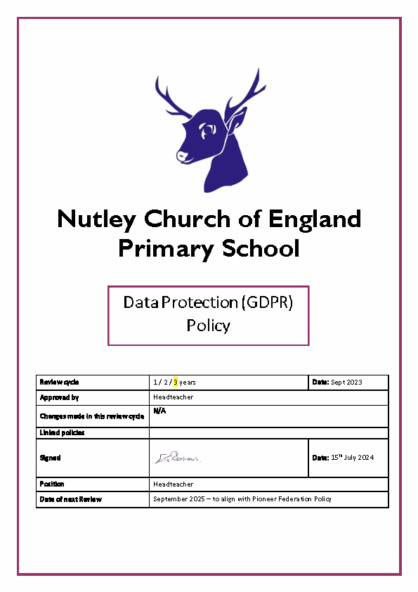 Data Protection (GDPR) Policy