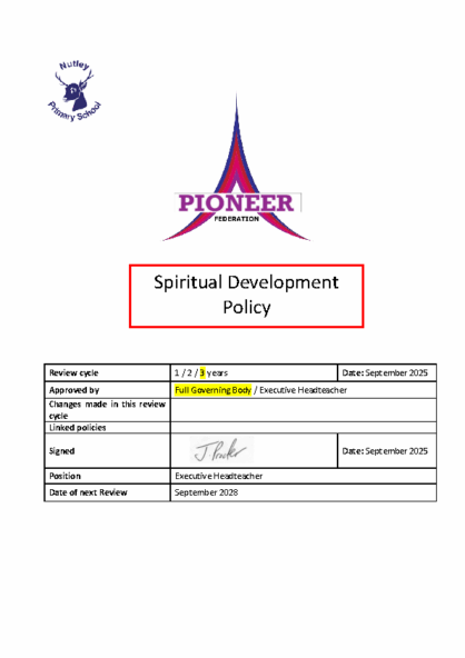 Spiritual Development Policy