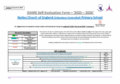 SIAMS Self-Evaluation Form Sept 2025