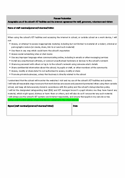 Acceptable Use of School ICT