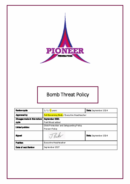 Bomb Threat Policy
