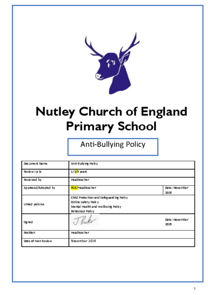 Anti-Bullying Policy