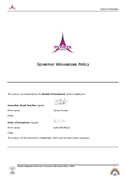 Governors Allowances Policy
