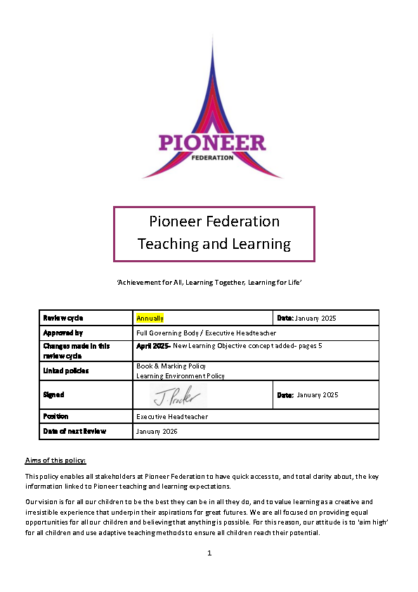 Teaching & Learning Policy