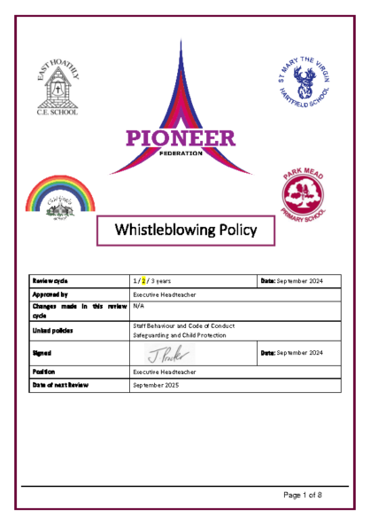 Whistleblowing Policy
