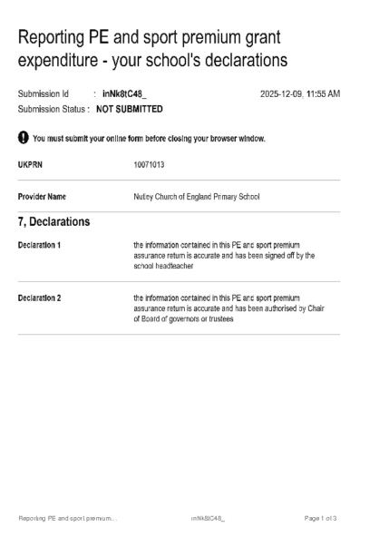 Your School’s Declarations