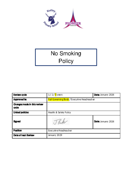 No Smoking Policy