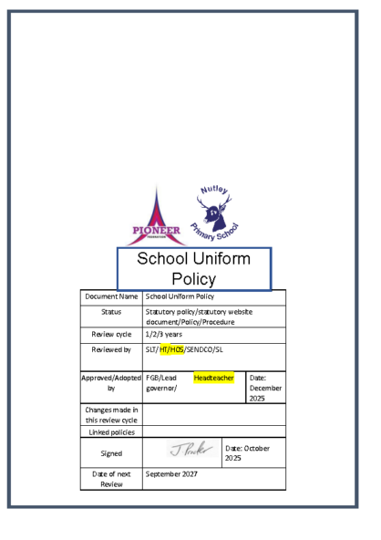 School Uniform Policy