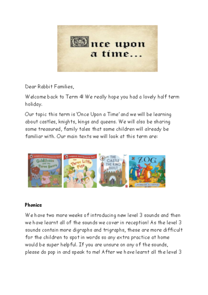 Term 4 2025/26 – Once Upon a Time