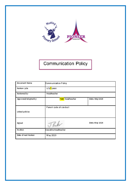 Communication Policy