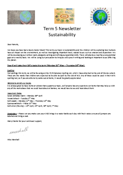 Term 5 2025/26 – Sustainability