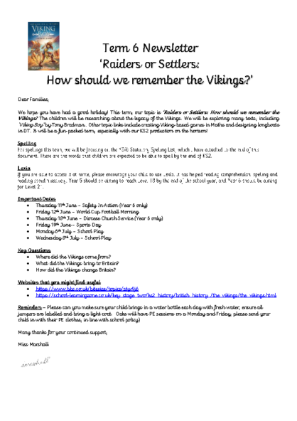 Term 6 2025/26 – Raiders or Settlers: How Should We Remember the Vikings?