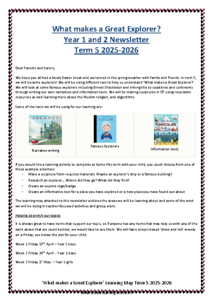 Term 5 2025/26 – What Makes a Great Explorer?