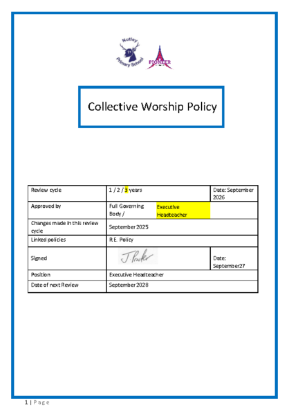 Collective Worship Policy