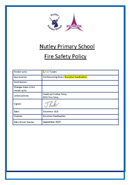 Fire Safety Policy