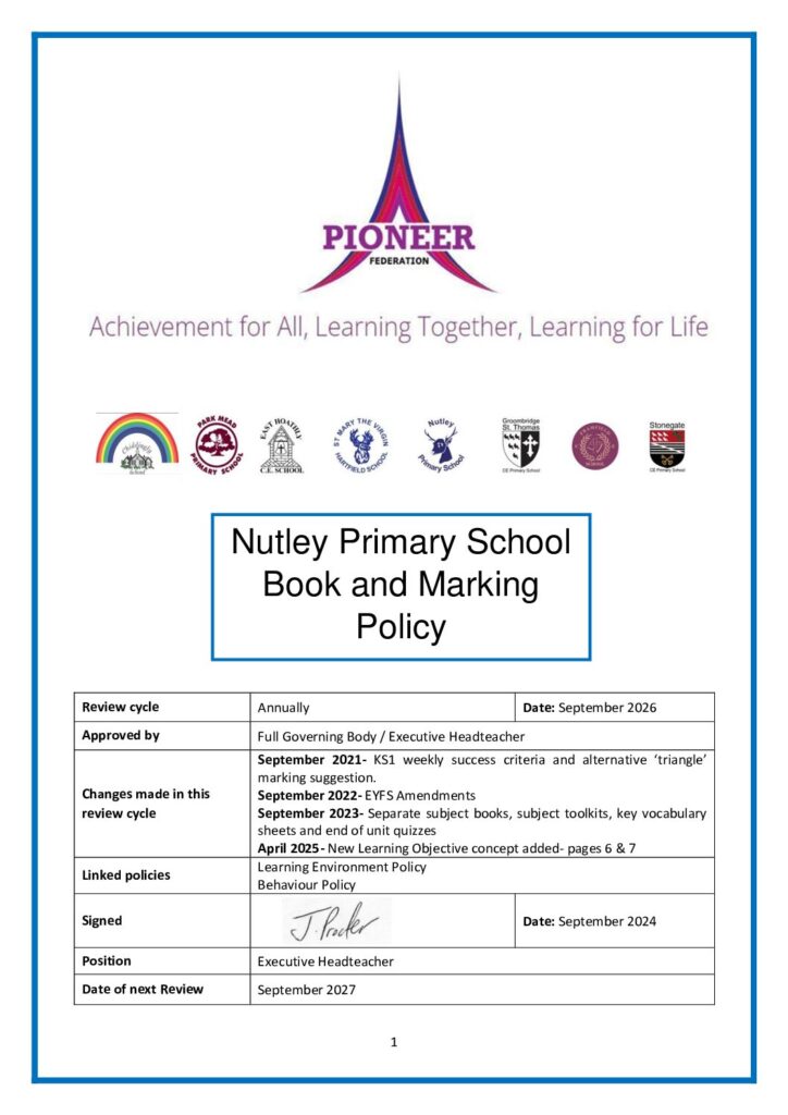 Book & Marking Policy