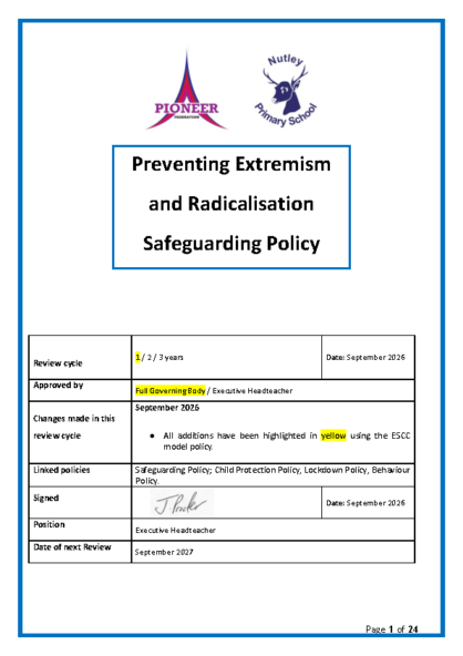 Preventing Extremism & Radicalisation Policy