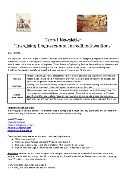 Term 1 2022/23 – Energising Engineers & Incredible Inventions