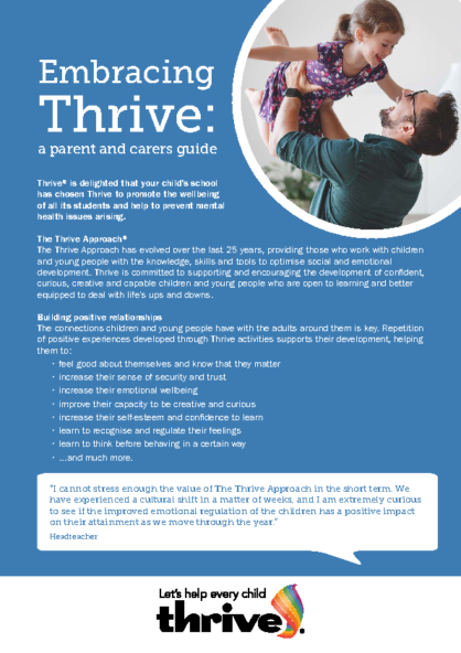 Thrive School Parent and Carer flyer