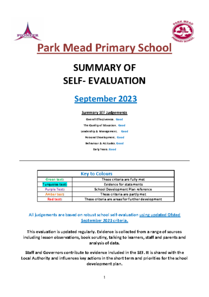 Self-Evaluation Form 2023-24 (Sept 23)