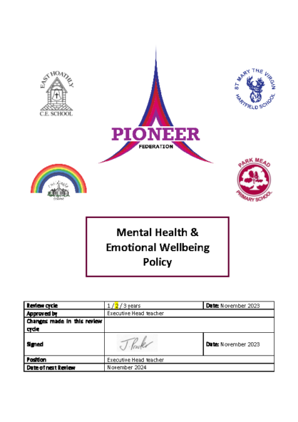 Staff Mental Health & Wellbeing Policy
