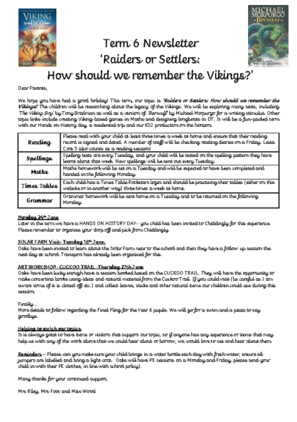 Term 6 2023/24 – Raiders or Settlers: How Should We Remember the Vikings?