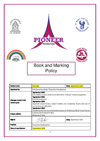 Book & Marking Policy