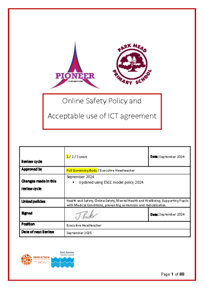 Online Safety Policy & Acceptable Use Agreements