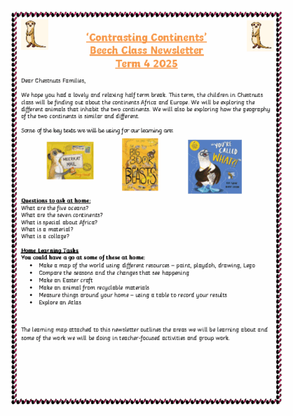 Term 4 2024/25 – Contrasting Continents