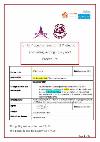 Child Protection & Safeguarding Policy & Procedure