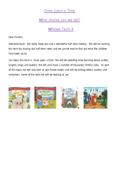 Term 4 2025/26 – Once Upon a Time