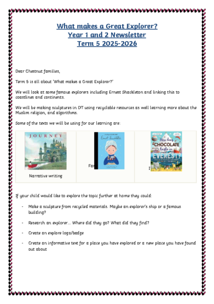 Term 5 2025/26 – What Makes a Great Explorer?