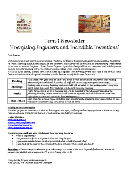 Term 1 2022/23 – Energising Engineers and Incredible Inventions