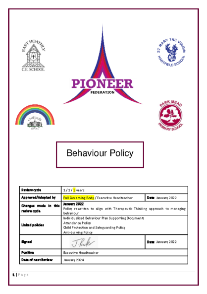 Behaviour Policy