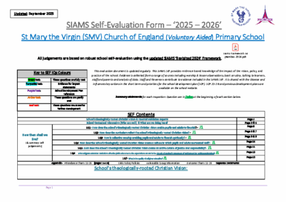 SIAMS Self Evaluation Form Sept 2025