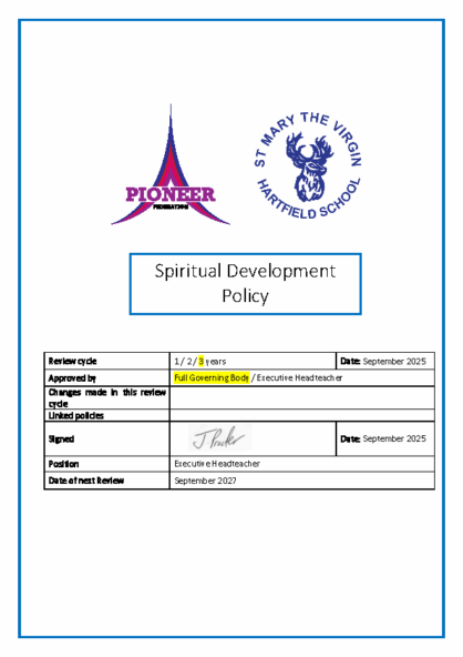 Spiritual Development Policy