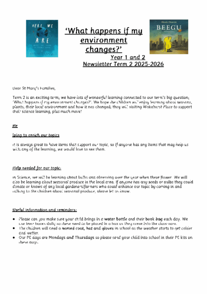 Term 2 2025/26 – What Happens if My Environment Changes?