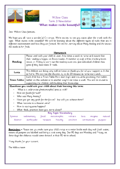 Term 3 2025/26 – What Makes Rocks Beautiful?