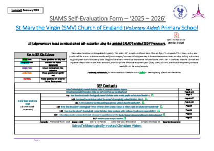SIAMS Self Evaluation Form Feb 2026