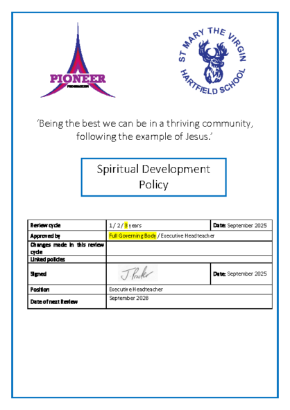 Spiritual Development Policy