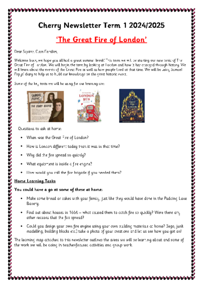 Term 1 2026/27 – The Great Fire of London