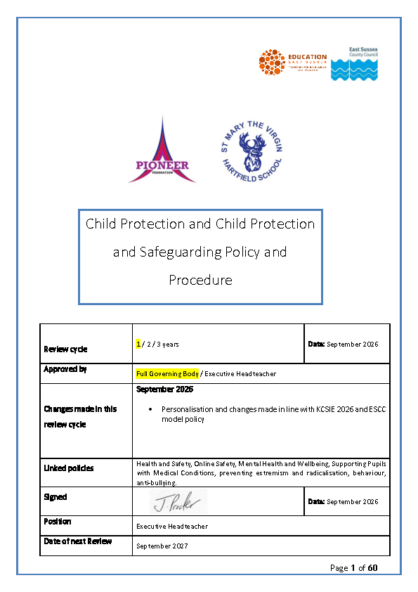 Child Protection & Safeguarding Policy & Procedure