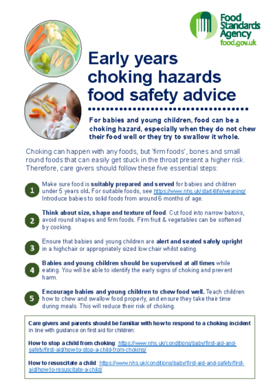 Early years food choking hazards