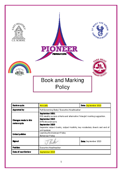Book & Marking Policy