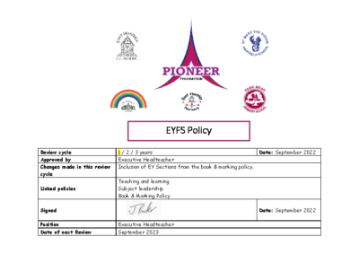 Federation Early Years Policy 2022
