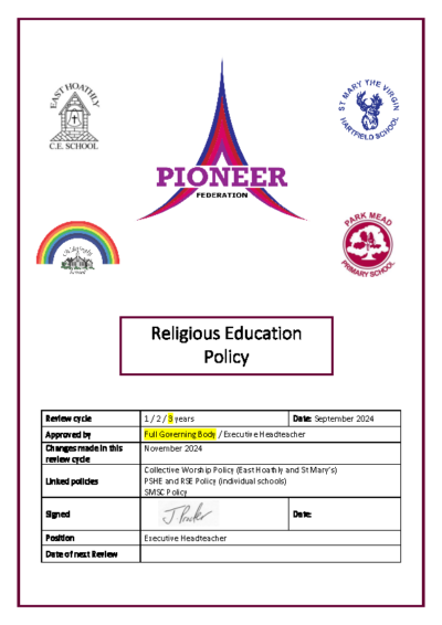 Religious Education Policy